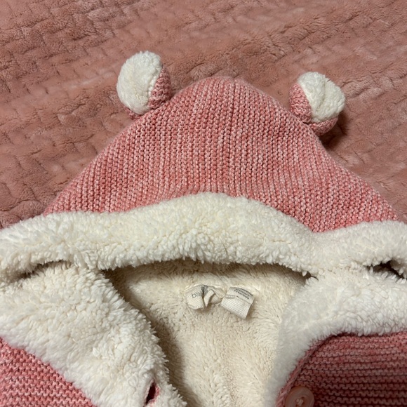 Baby Gap thick Sherpa lined bear button up jacket 0-3 months - Picture 5 of 7